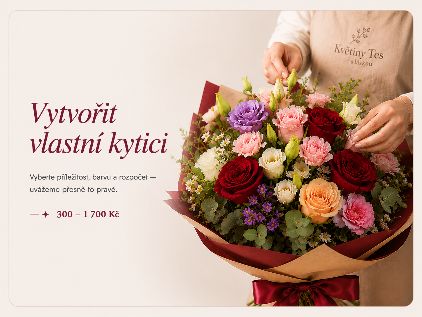 Vytvořit vlastní kytici – Květiny Tes